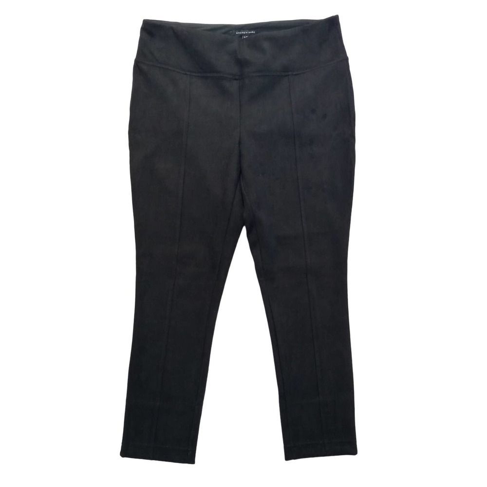 Andrew Marc leggings women's size XL black velvet elastic waist *